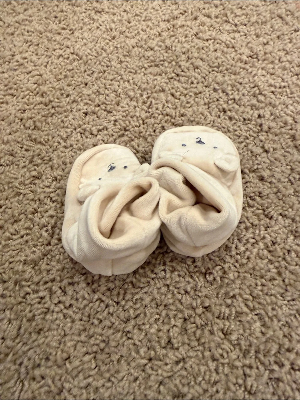 Plush Bear Baby Booties